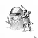 Odysseus fighting cyclops tattoo design idea
