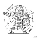 Odysseus fighting cyclops tattoo design idea
