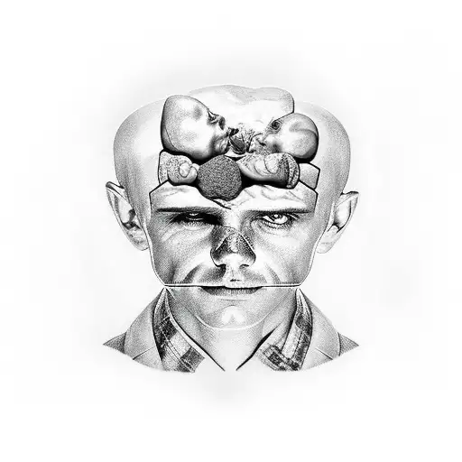 David with goliaths head chopped off tattoo design idea