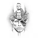 David with goliaths head chopped off tattoo design idea