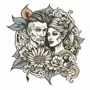 husband and wife tattoo design idea