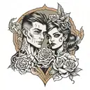 husband and wife tattoo design idea