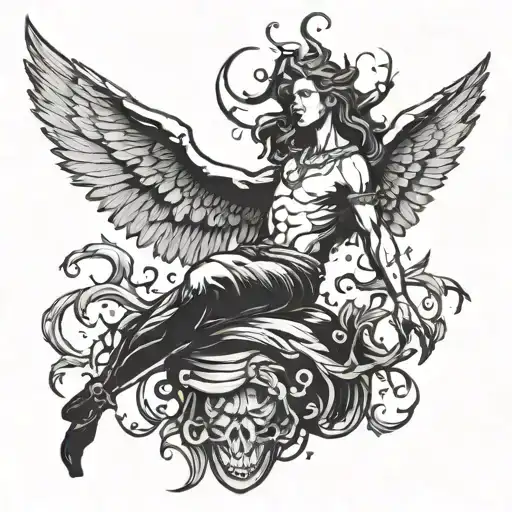 fallen angel tattoo lucifer falling tattoo design idea