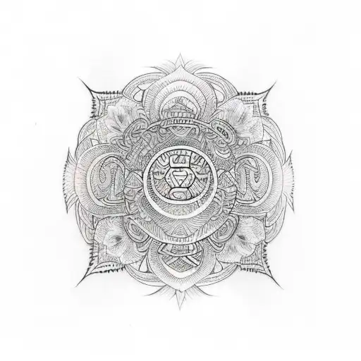 a Polynesian Māori tattoo coverup with mandalas and flowers. half sleeve tattoo tattoo design idea