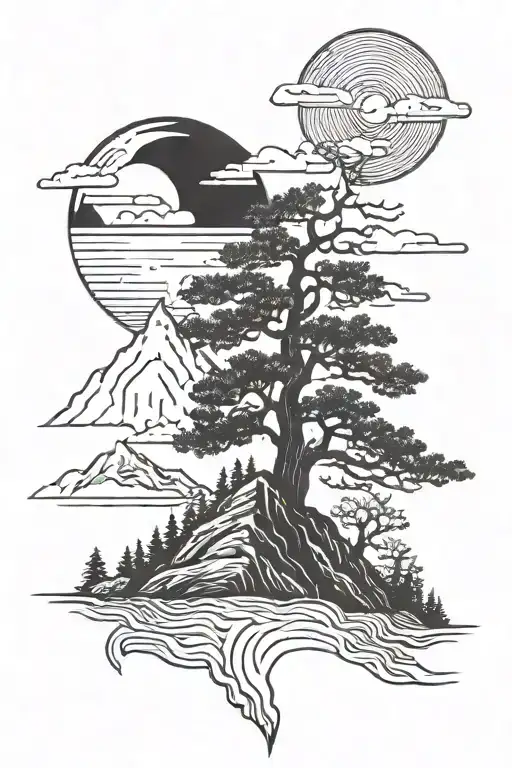 A mountain, oak tree, or a rising sun could represent these qualities. tattoo design idea