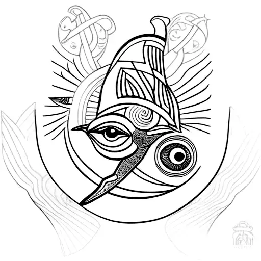 Ankh with Horus eye tattoo design idea