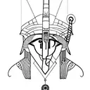 Ankh with Horus eye tattoo design idea