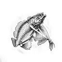 zombie pike fish  tattoo design idea