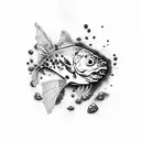 zombie pike fish  tattoo design idea