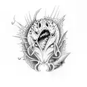 zombie pike fish  tattoo design idea