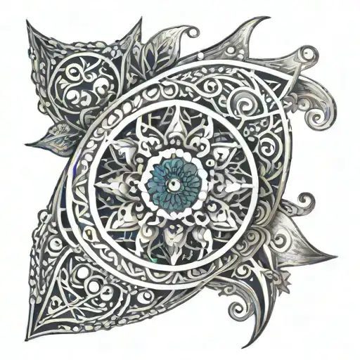 silver swirls of triangles and circles up the arm in a henna pattern  tattoo design idea