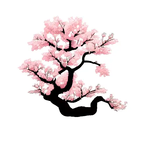 cherry blossom branch  tattoo design idea