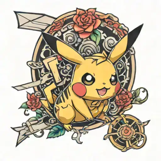 pikachu pokemon tattoo design idea