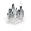 Gotham City on fire tattoo design idea