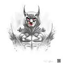 Gotham City on fire tattoo design idea
