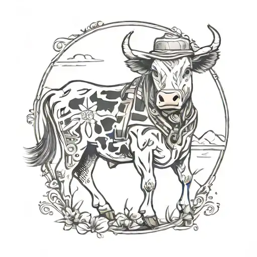 Kansas cattle ranch tattoo design idea