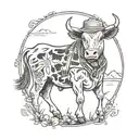 Kansas cattle ranch tattoo design idea
