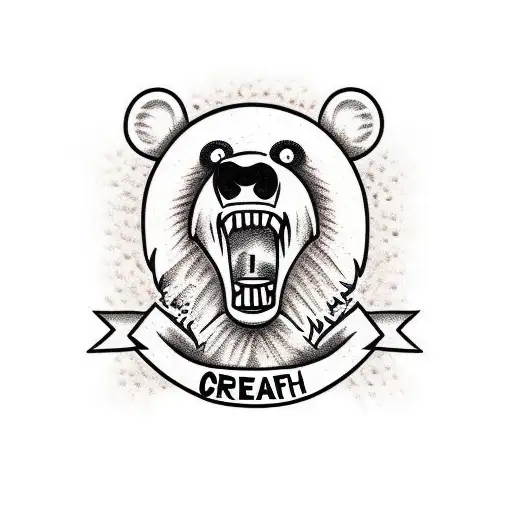 zombie cheer bear  tattoo design idea