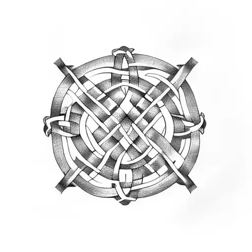 Celtic knotwork intertwined with a web design symbol tattoo design idea