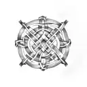Celtic knotwork intertwined with a web design symbol tattoo design idea