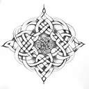 Celtic knotwork intertwined with a web design symbol tattoo design idea