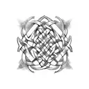 Celtic knotwork intertwined with a web design symbol tattoo design idea
