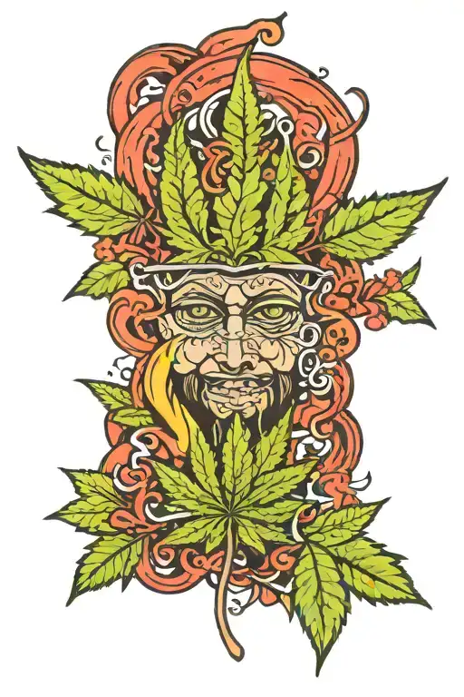420 made out of weed tattoo design idea