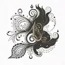 An intricate Unalome symbol with hidden esoteric meanings tattoo design idea