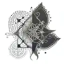 An intricate Unalome symbol with hidden esoteric meanings tattoo design idea