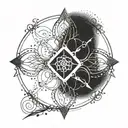 An intricate Unalome symbol with hidden esoteric meanings tattoo design idea