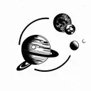 solar system  tattoo design idea