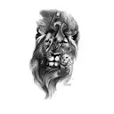 a lion with a sword tattoo design idea