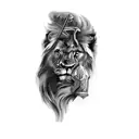 a lion with a sword tattoo design idea