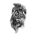 a lion with a sword tattoo design idea