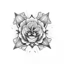Jasmine flower and clock steampunk tattoo design idea