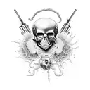 Death with army theme nuclear bomb fire  tattoo design idea