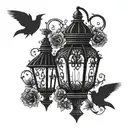 Gothic lantern tattoo design idea