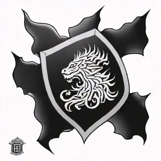 stark sigil on a shield   tattoo design idea