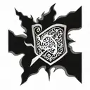 stark sigil on a shield   tattoo design idea