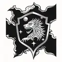 stark sigil on a shield   tattoo design idea