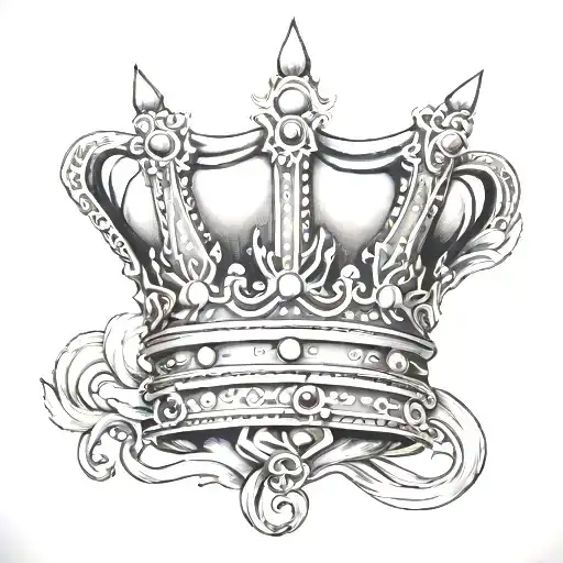 B with a crown on top left tattoo design idea