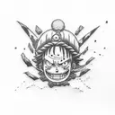 Luffy Gear 5 tattoo design idea