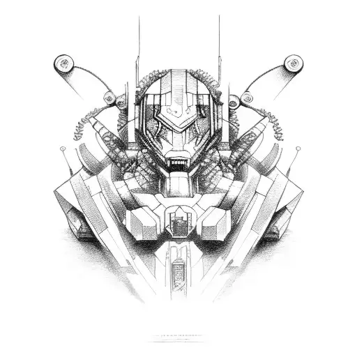 mecha creation of adam tattoo design idea