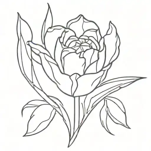 tulip, cornflower, rose intertwined tattoo design idea