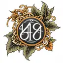 Roman numbers 444 tattoo design idea