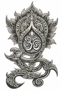 trishul Om and damru tattoo design idea