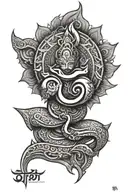 trishul Om and damru tattoo design idea