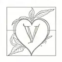 heart with the initial v tattoo design idea