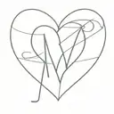 heart with the initial v tattoo design idea
