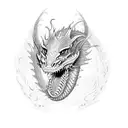 Dragon oriental tattoo design idea